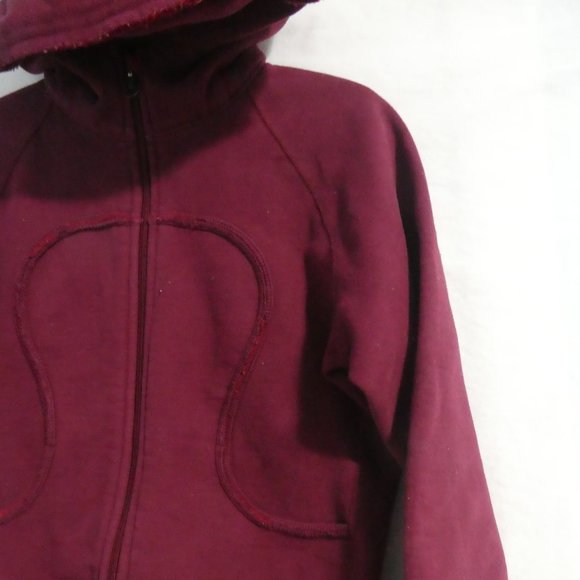 LULULEMON ATHLETICA CANADA | Burgundy Zip-Up Scuba Hoodie / Hooded Jacket - Picture 6 of 16